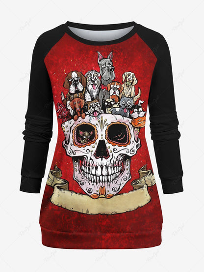 Skull Sparkling Sequin 3D Print Sweatshirt Pajama Dog And Owner Matching Outfits