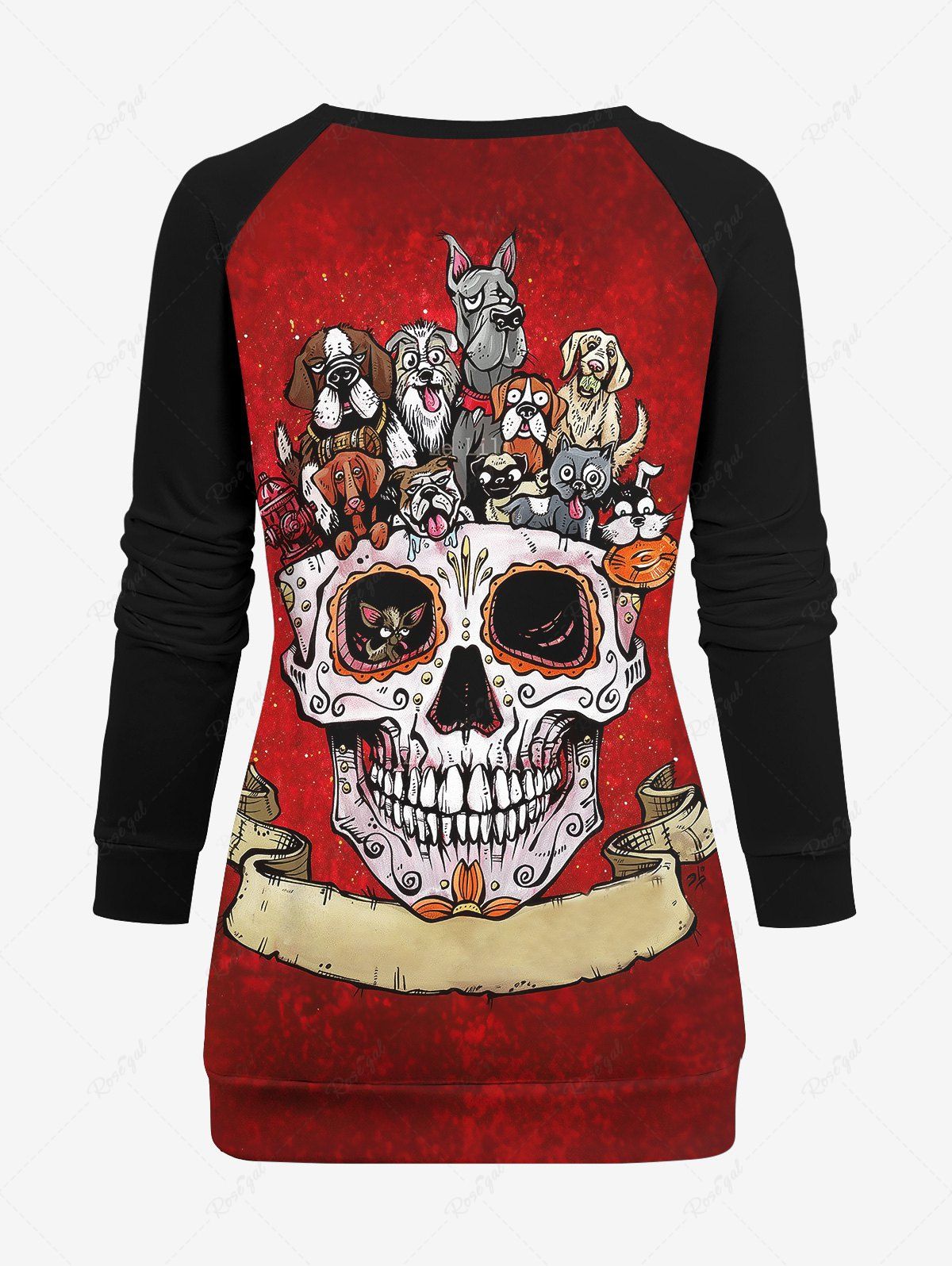 Skull Sparkling Sequin 3D Print Sweatshirt Pajama Dog And Owner Matching Outfits