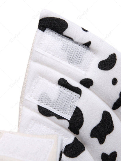 Pet's Cow Printed Horns Ears Shaped Recovery Elizabethan Collar