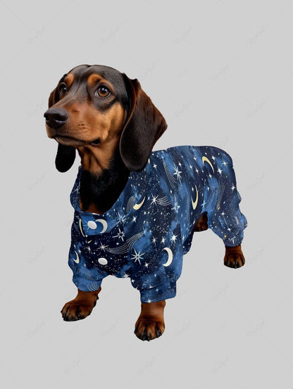 Galaxy Star Moon Tie Dye Print Pants Pajama Dog And Owner Matching Outfits