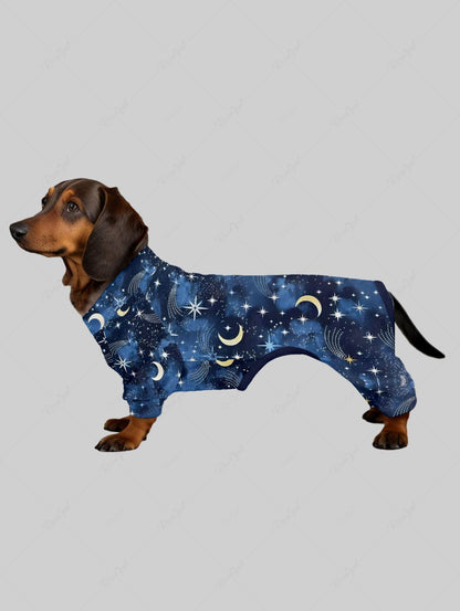 Galaxy Star Moon Tie Dye Print Pants Pajama Dog And Owner Matching Outfits