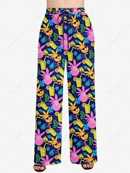 Hawaii Colorful Lemon Juice Cartoon Coconut Print Pants Shirt Dog And Owner Matching Outfits