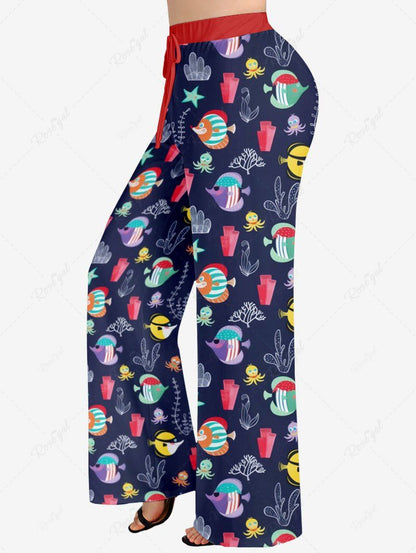 Colorful Octopus Fish Coral Stars Print Hawaii Sea Creatures Vest Pants Dog And Owner Matching Outfits