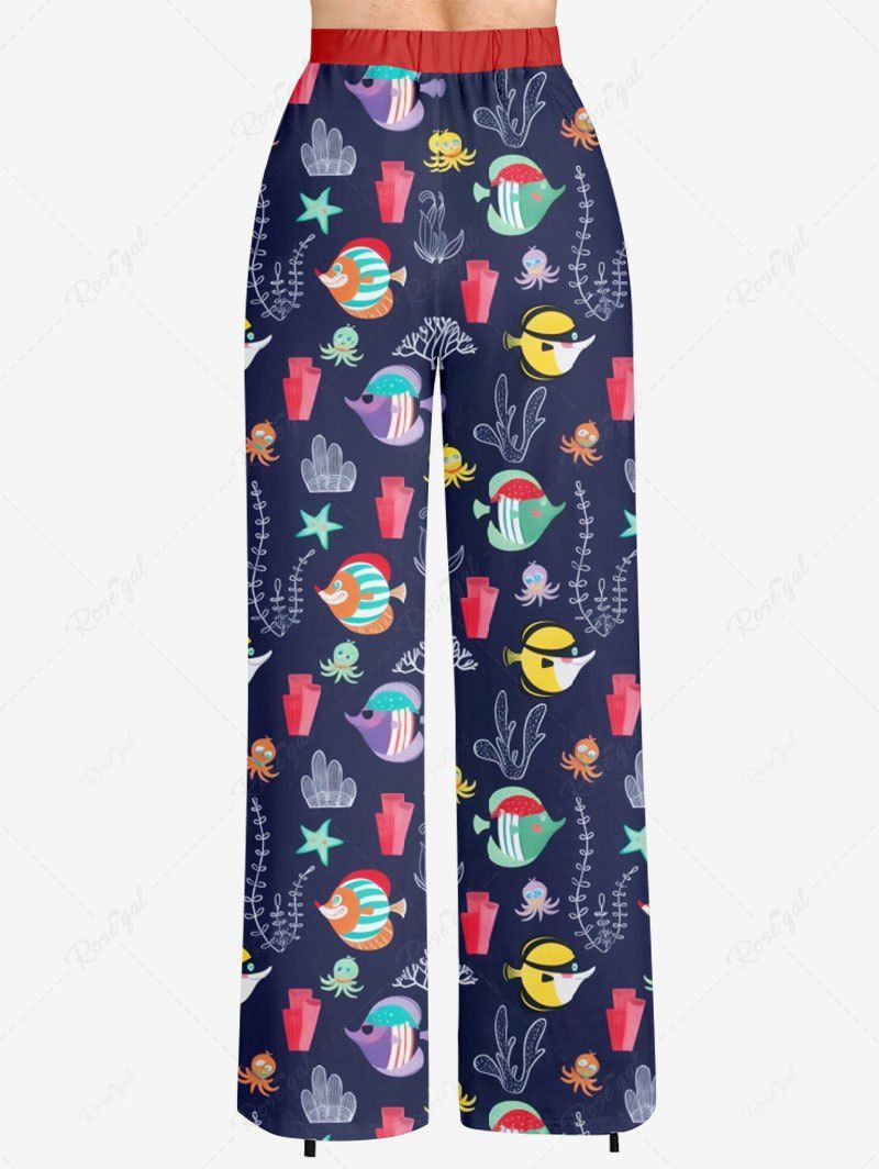 Colorful Octopus Fish Coral Stars Print Hawaii Sea Creatures Vest Pants Dog And Owner Matching Outfits