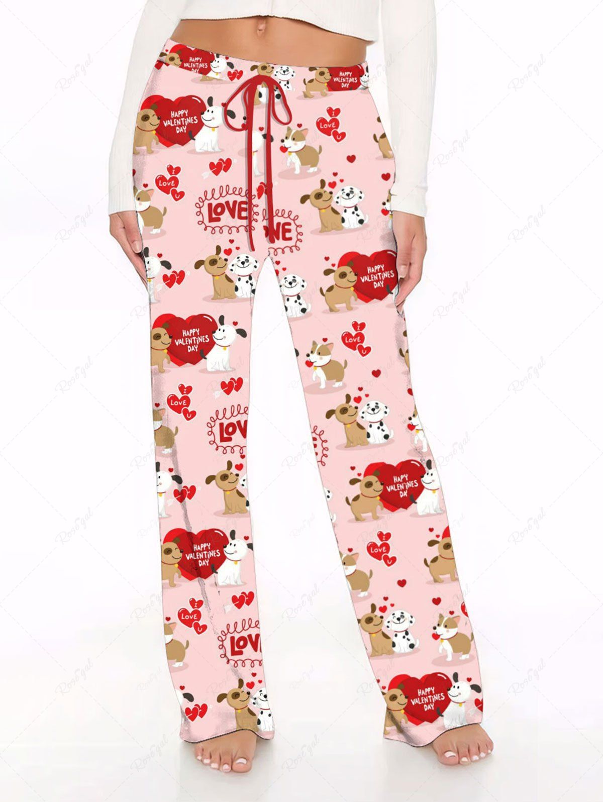 Lovers Heart Letters Print Valentines Pants Pajama Dog And Owner Matching Outfits