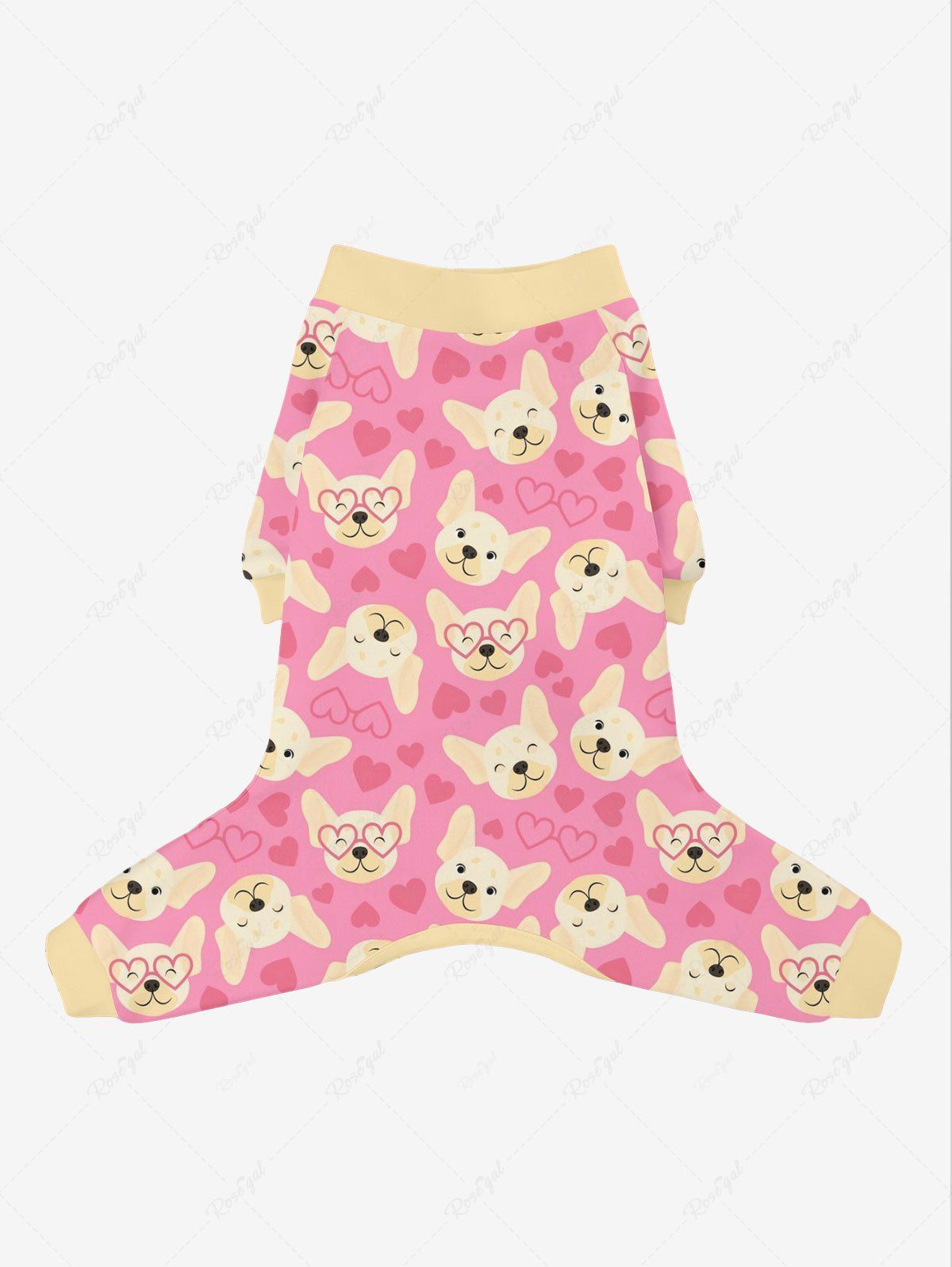 Pet's Cute Dog Heart Printed Valentines Button Pajama