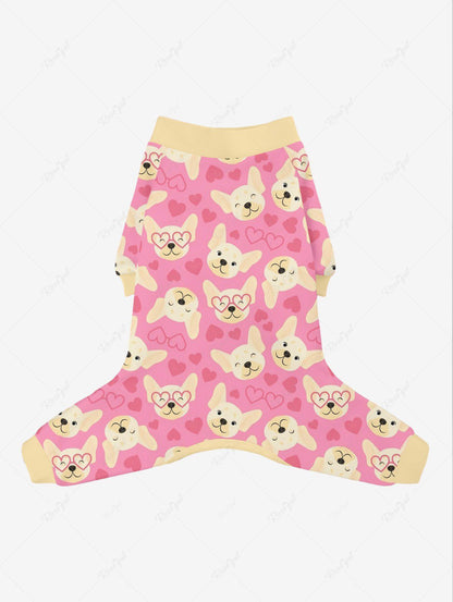 Pet's Cute Dog Heart Printed Valentines Button Pajama