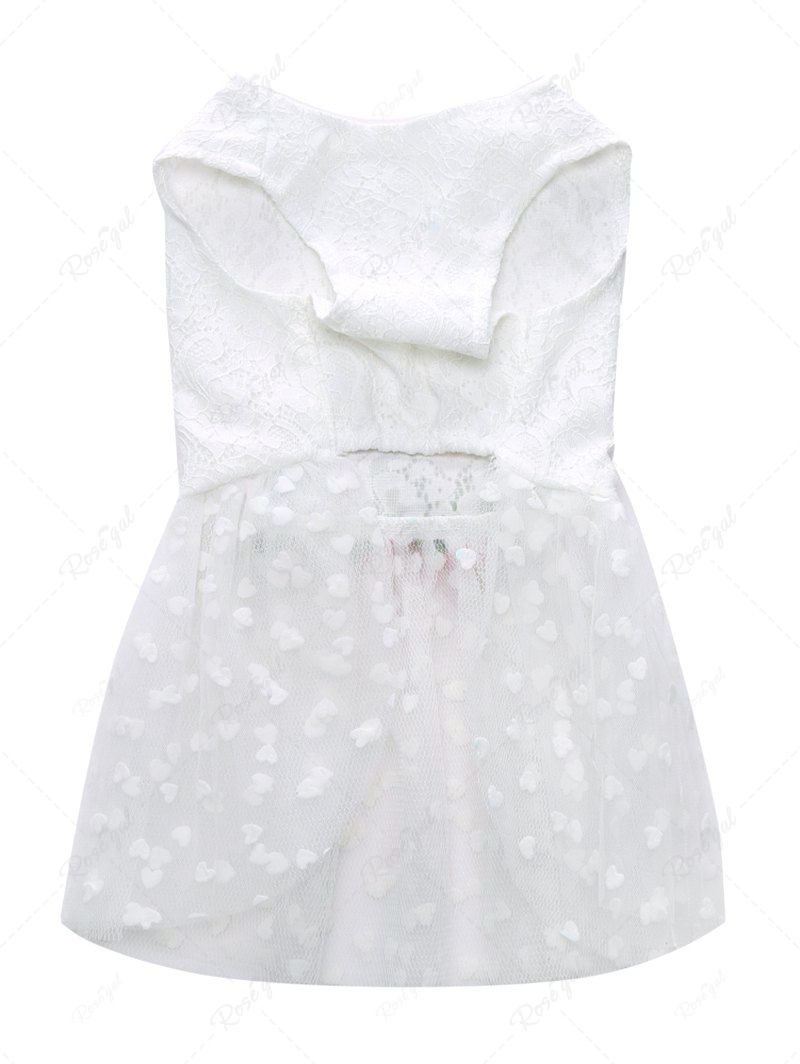 Pet's Rose Flower Lace Mesh Dress