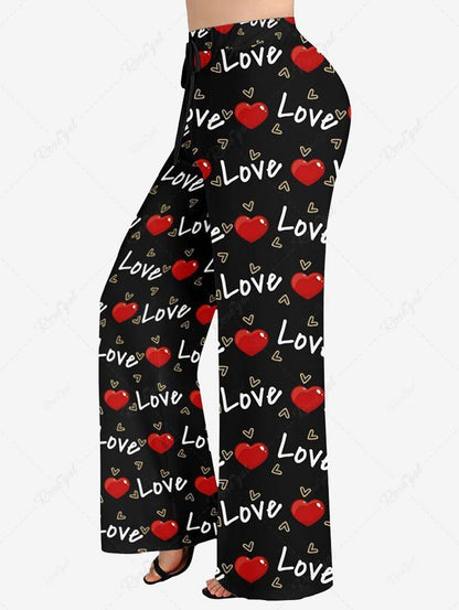 Love Letter Heart Print Button Pajama and Wide Leg Pants Dog and Owner Matching Outfits