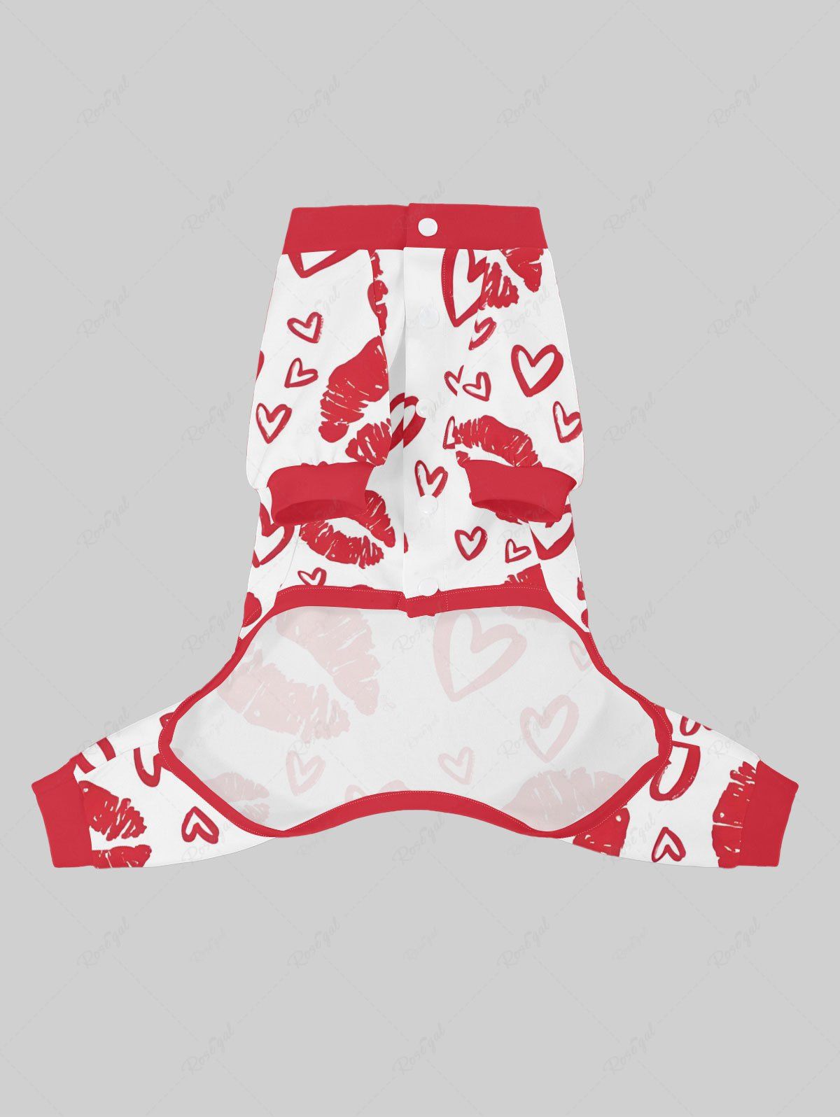 Heart Lips Print Pajama and Wide Leg Pants Dog and Owner Matching Outfits