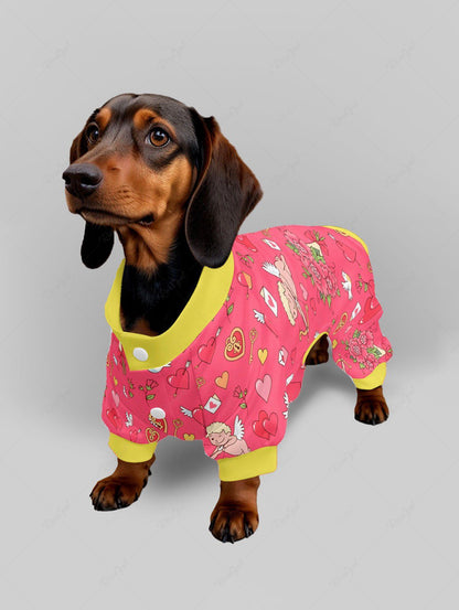 Pet's Heart Cupid Angel Flower Bowknot Printed Pajama