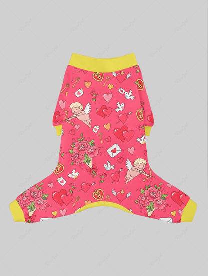 Pet's Heart Cupid Angel Flower Bowknot Printed Pajama