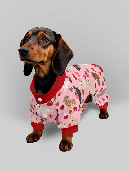 Dogs Heart Pritn Pajama and Wide Leg Pants Dog and Owner Matching Outfits