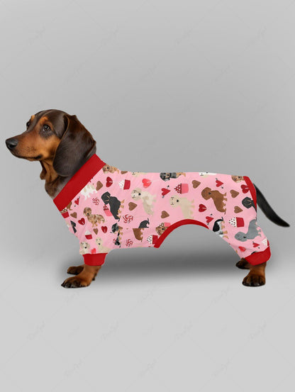 Dogs Heart Pritn Pajama and Wide Leg Pants Dog and Owner Matching Outfits