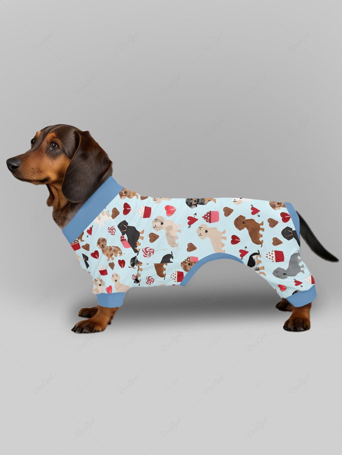 Dogs Heart Printed Pajama and Wide Leg Pants Dog and Owner Matching Outfits