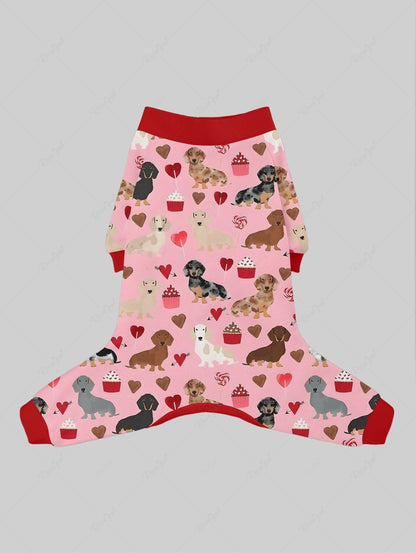 Dogs Heart Pritn Pajama and Wide Leg Pants Dog and Owner Matching Outfits