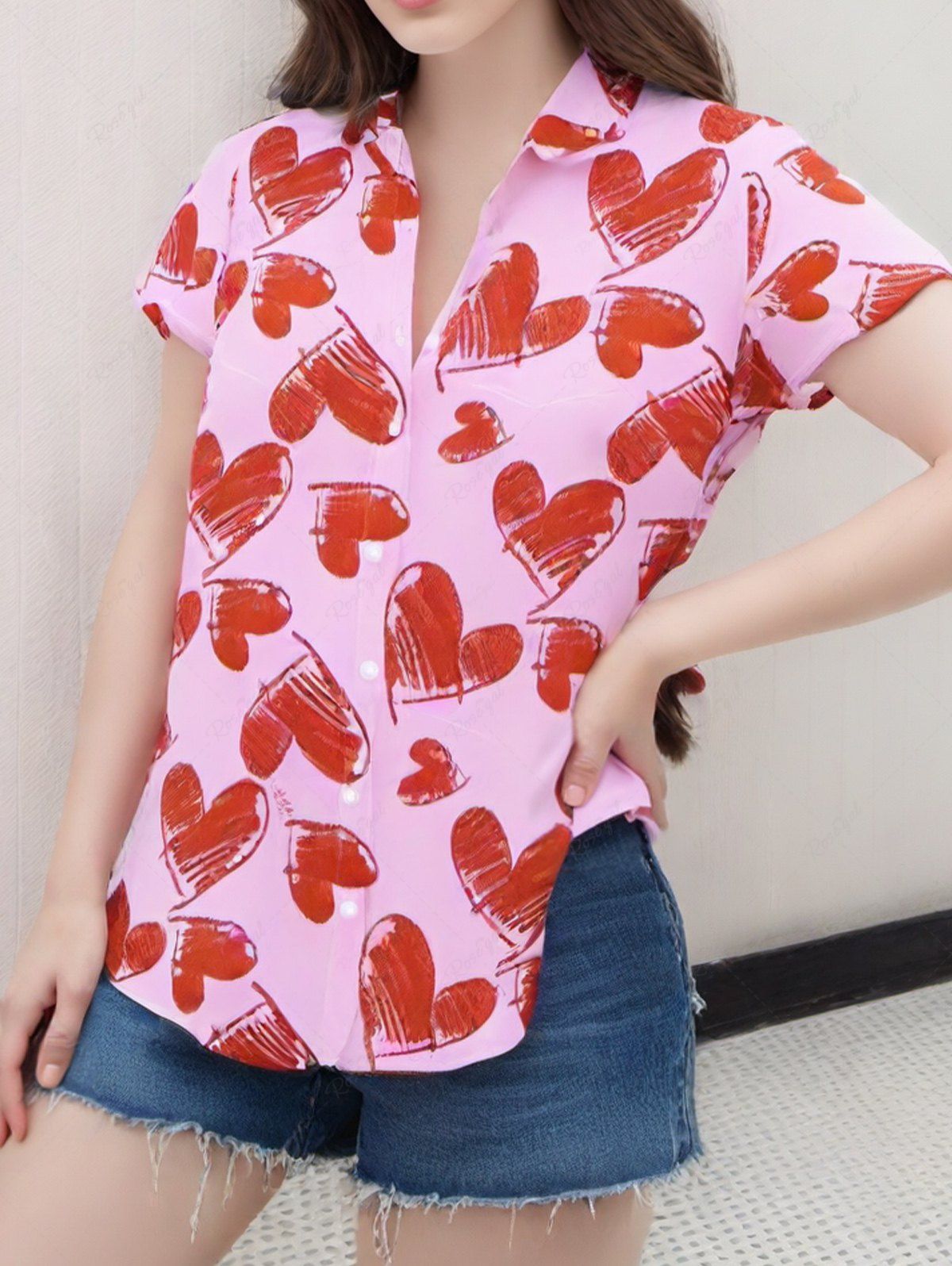 Valentine's Day Heart Print Shirt Dog And Owner Matching Outfits