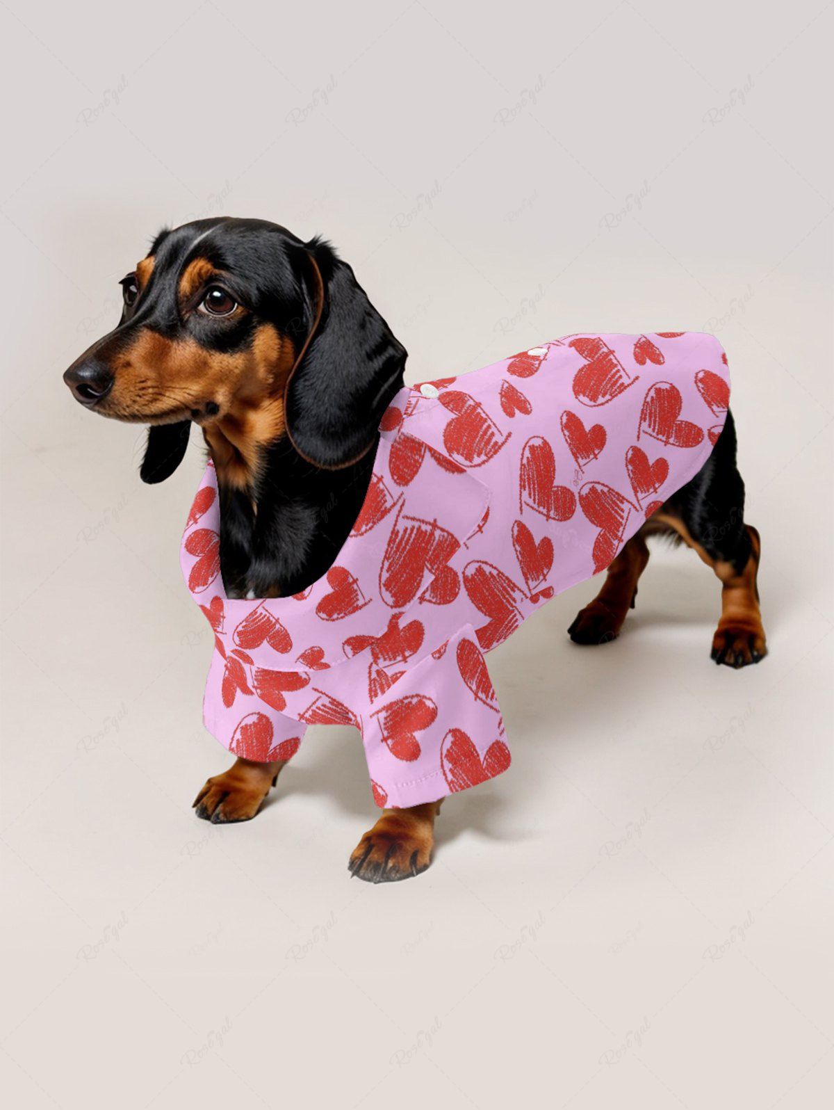 Valentine's Day Heart Print Shirt Dog And Owner Matching Outfits