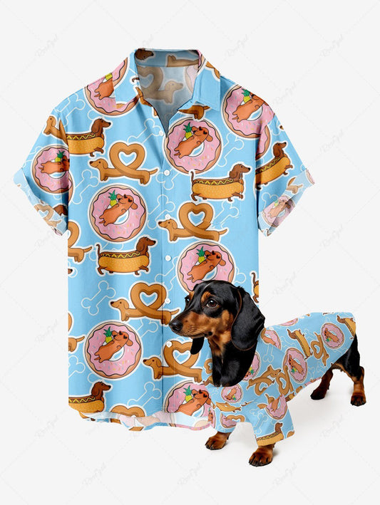 Donut Bone Print Shirt Dog And Owner Matching Outfits