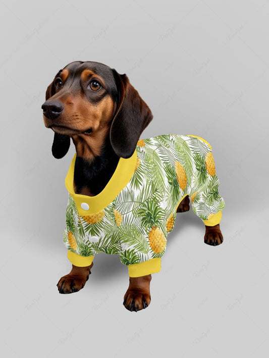 Pet's Tropical Leaf Pineapple Printed Pajama