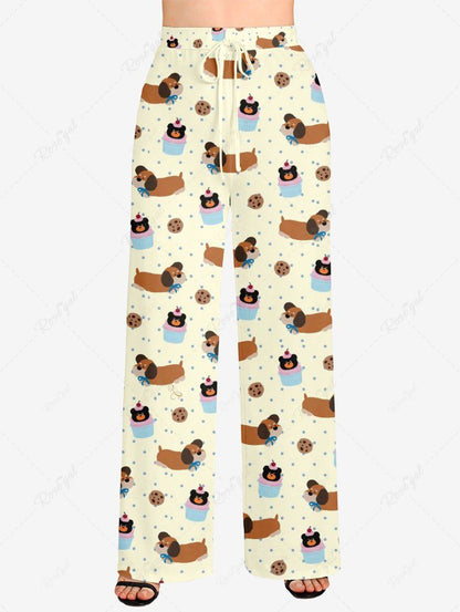 Bear Dots Print Pajama Pants Dog And Owner Matching Outfits