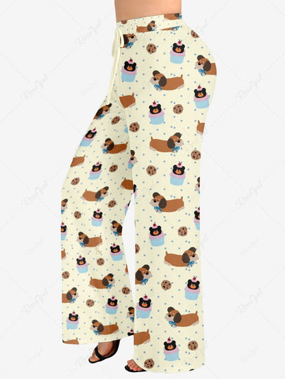 Bear Dots Print Pajama Pants Dog And Owner Matching Outfits