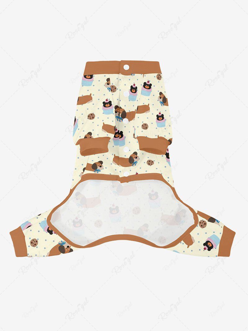 Bear Dots Print Pajama Pants Dog And Owner Matching Outfits