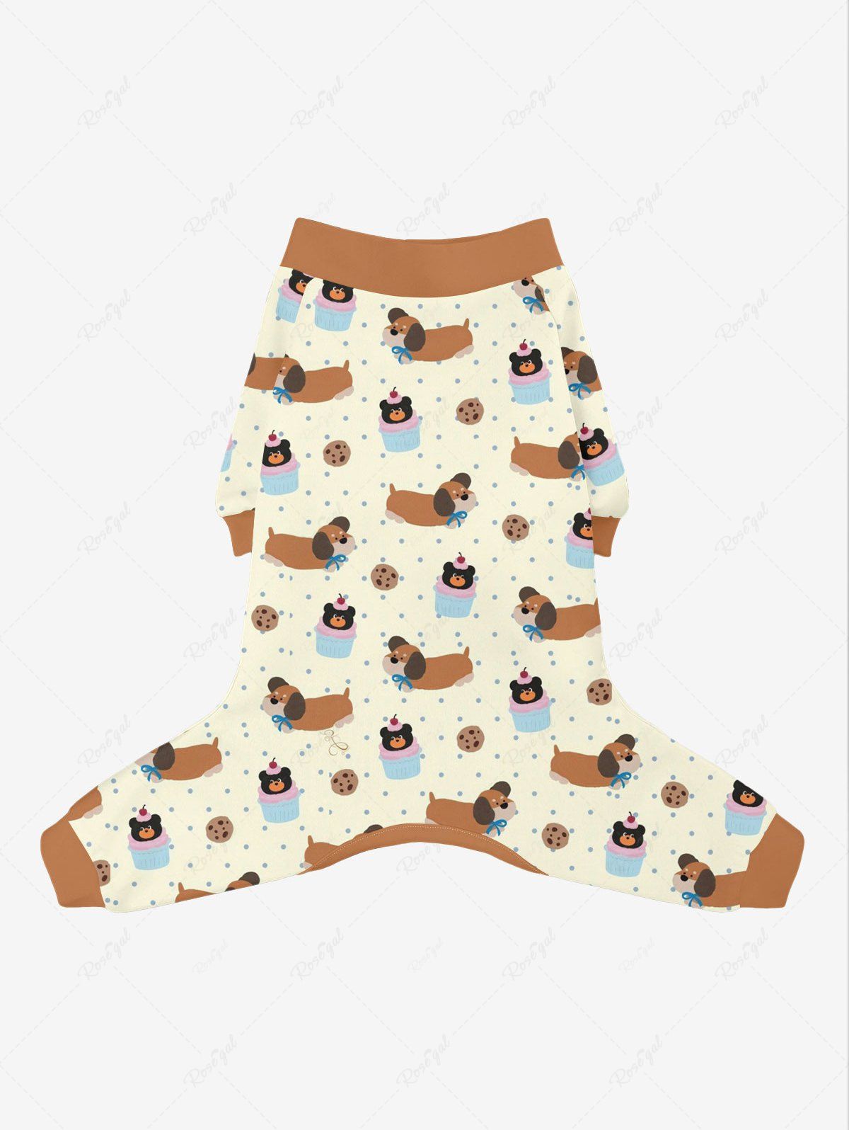 Bear Dots Print Pajama Pants Dog And Owner Matching Outfits