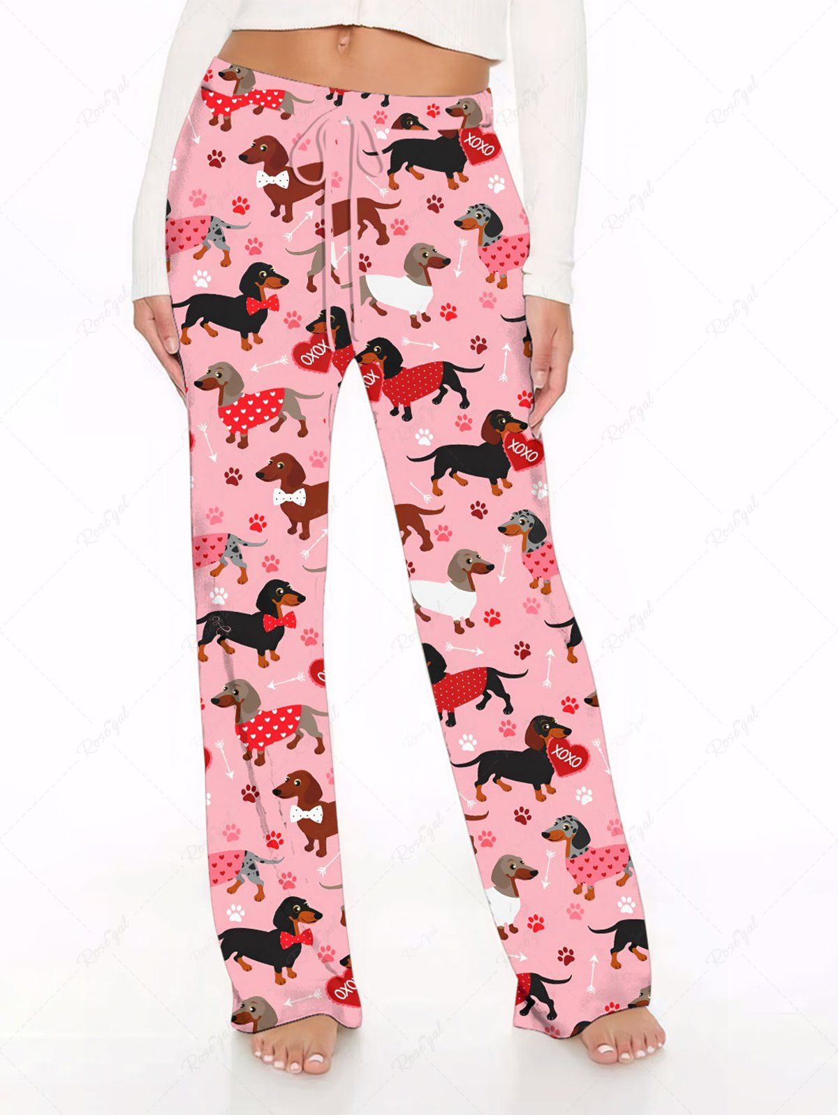 Animal Heart Foot Print Pants Pajama Dog And Owner Matching Outfits