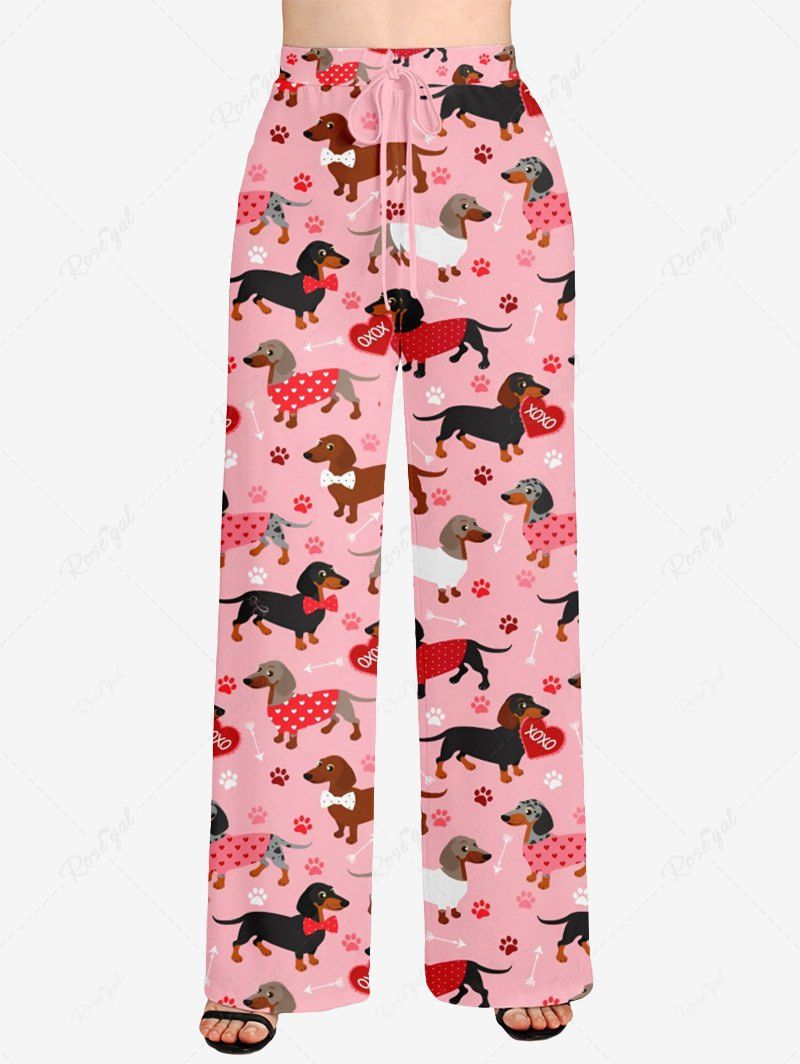 Animal Heart Foot Print Pants Pajama Dog And Owner Matching Outfits