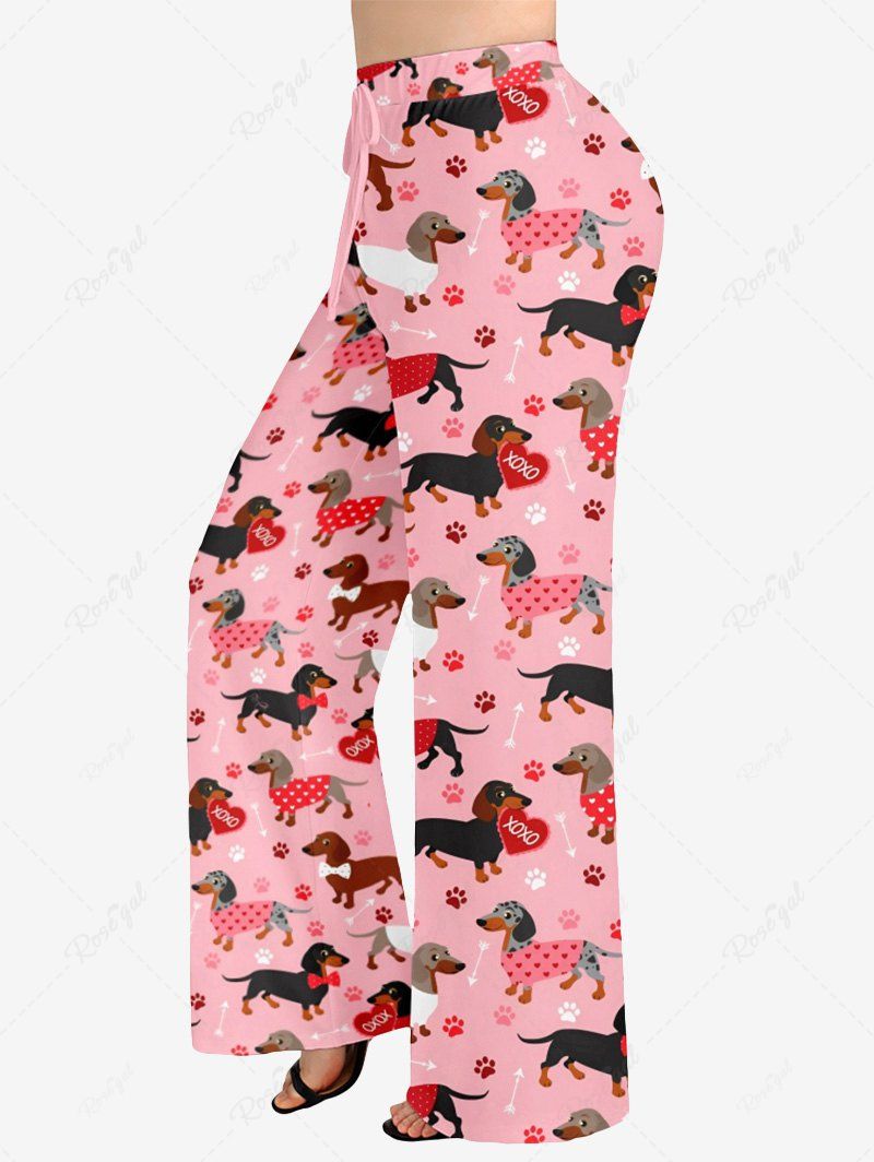 Animal Heart Foot Print Pants Pajama Dog And Owner Matching Outfits