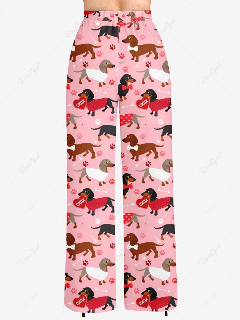 Animal Heart Foot Print Pants Pajama Dog And Owner Matching Outfits