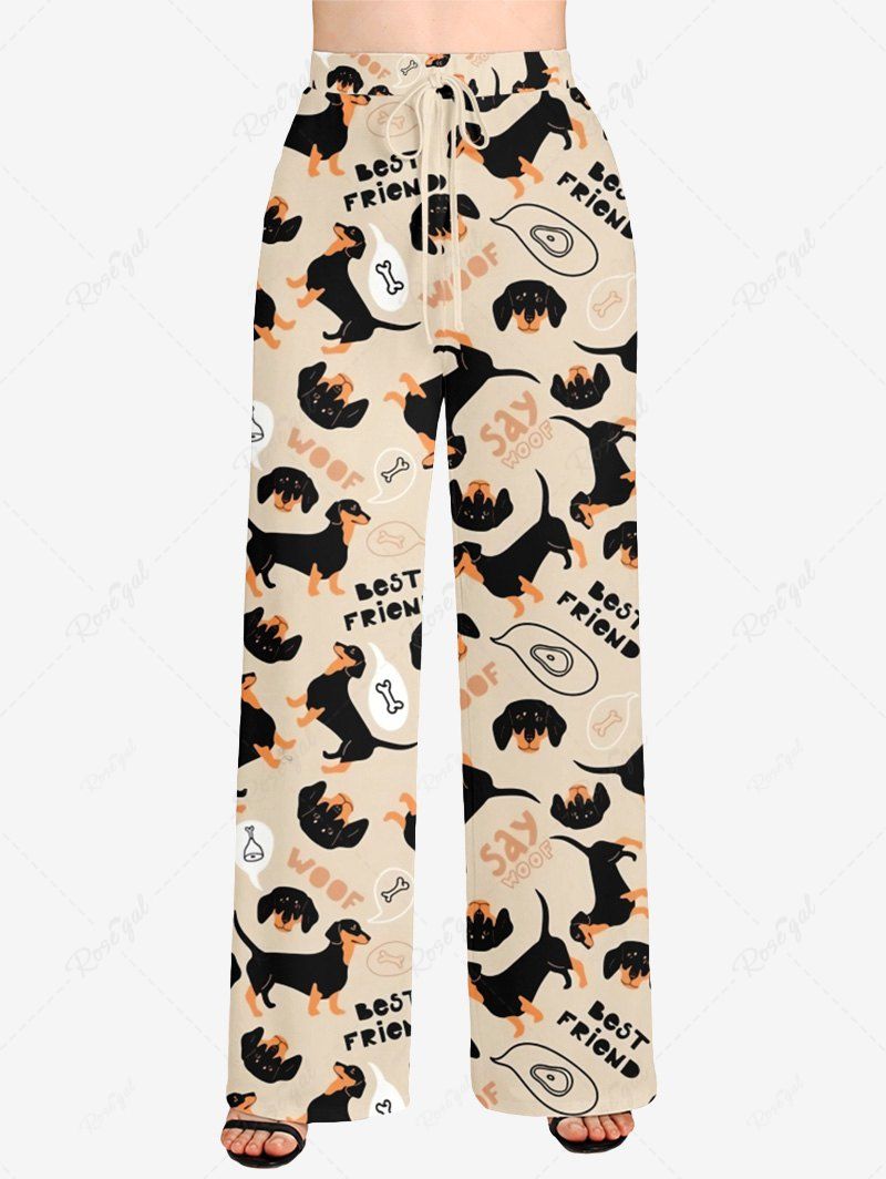 Puppy Bone Letters Print Pants Pajama Dog And Owner Matching Outfits