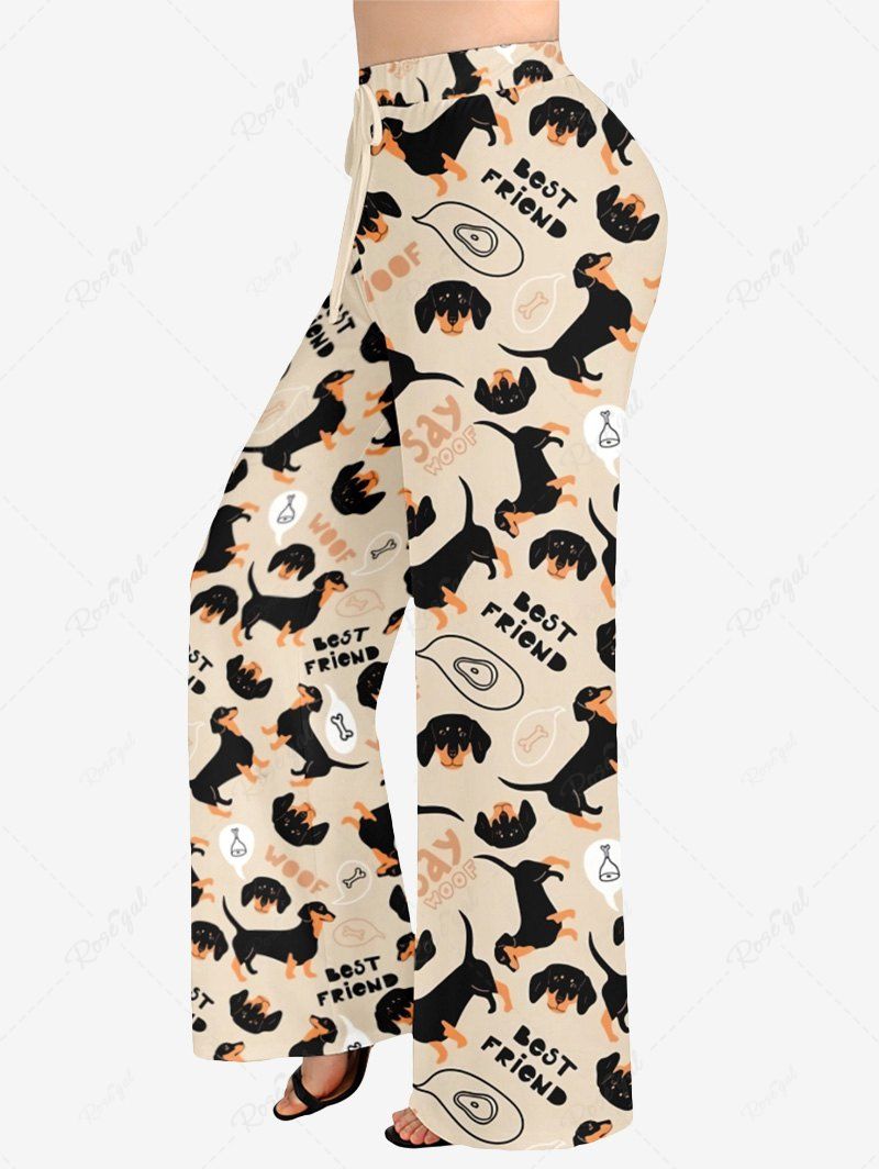 Puppy Bone Letters Print Pants Pajama Dog And Owner Matching Outfits