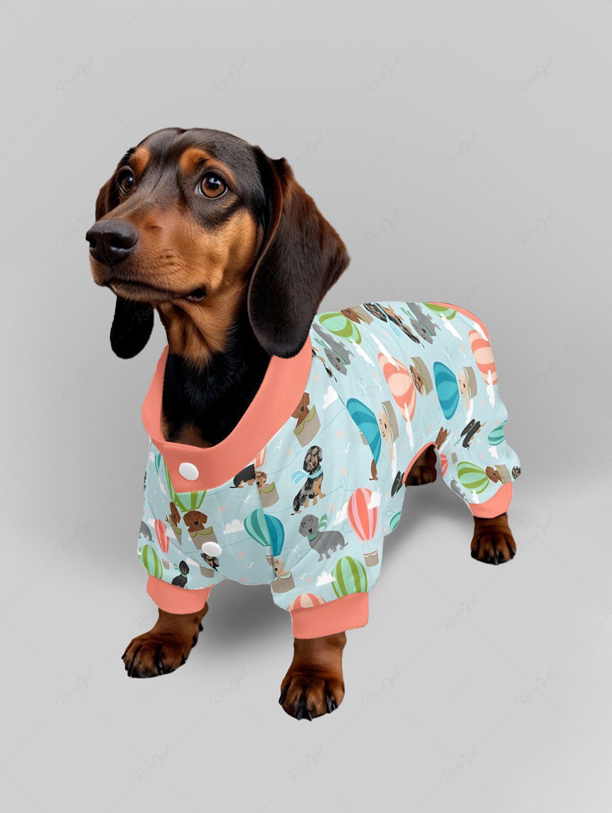 Dog Cloud Hot Air Balloon Printed Pajama and Wide Leg Pants Dog and Owner Matching Outfits