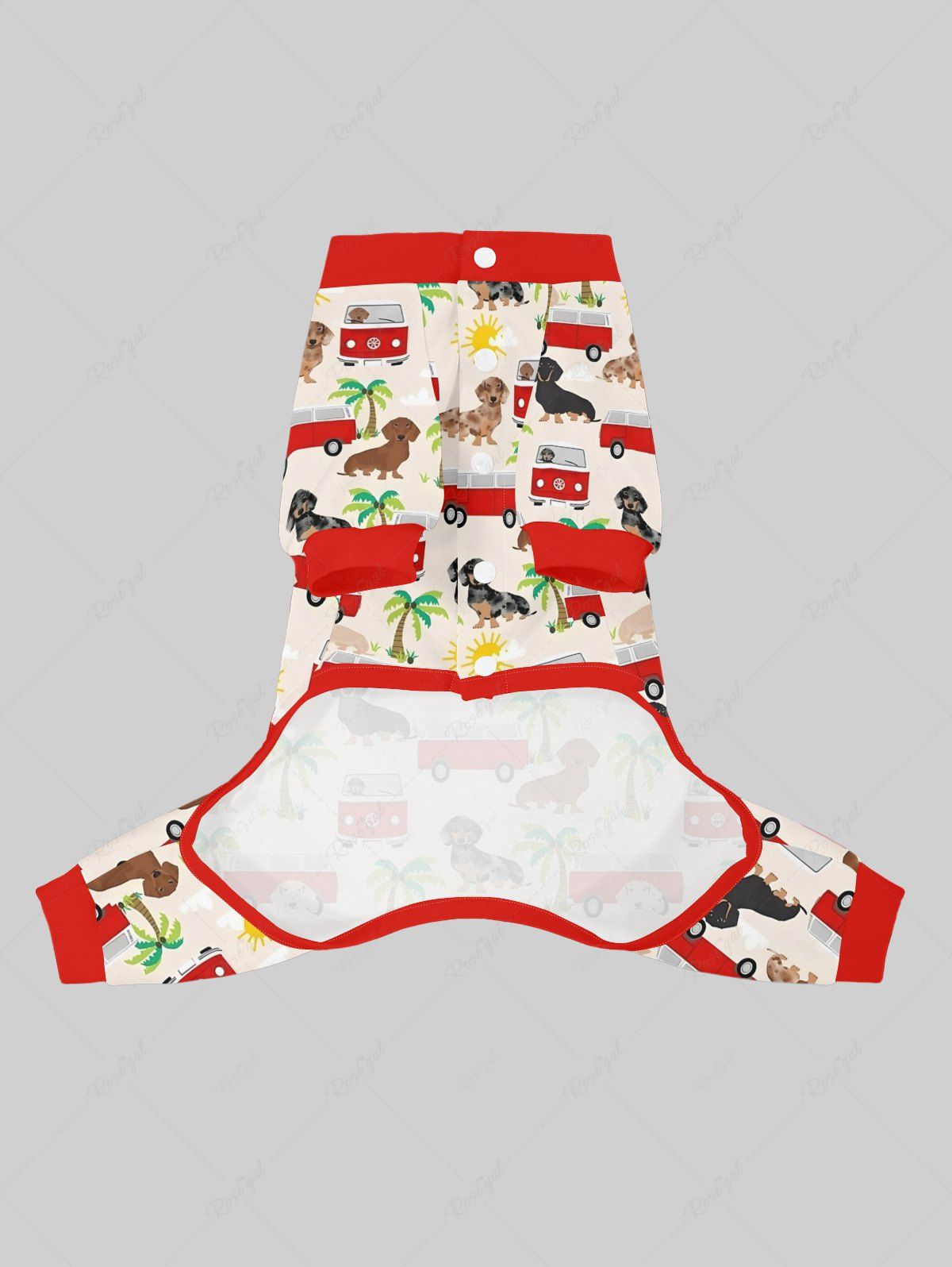 Hawaii Coconut Tree Sun Bus Print Pants Pajama Dog And Owner Matching Outfits