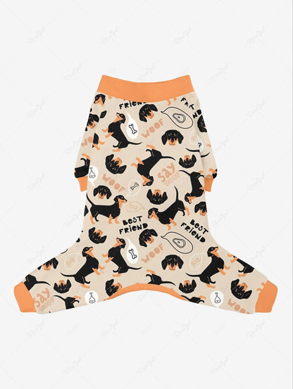 Puppy Bone Letters Print Pants Pajama Dog And Owner Matching Outfits