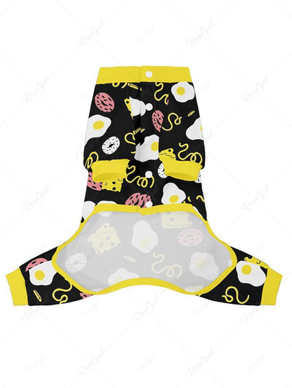 Pet's Sandwiches Donuts Eggs Print Button Pajama