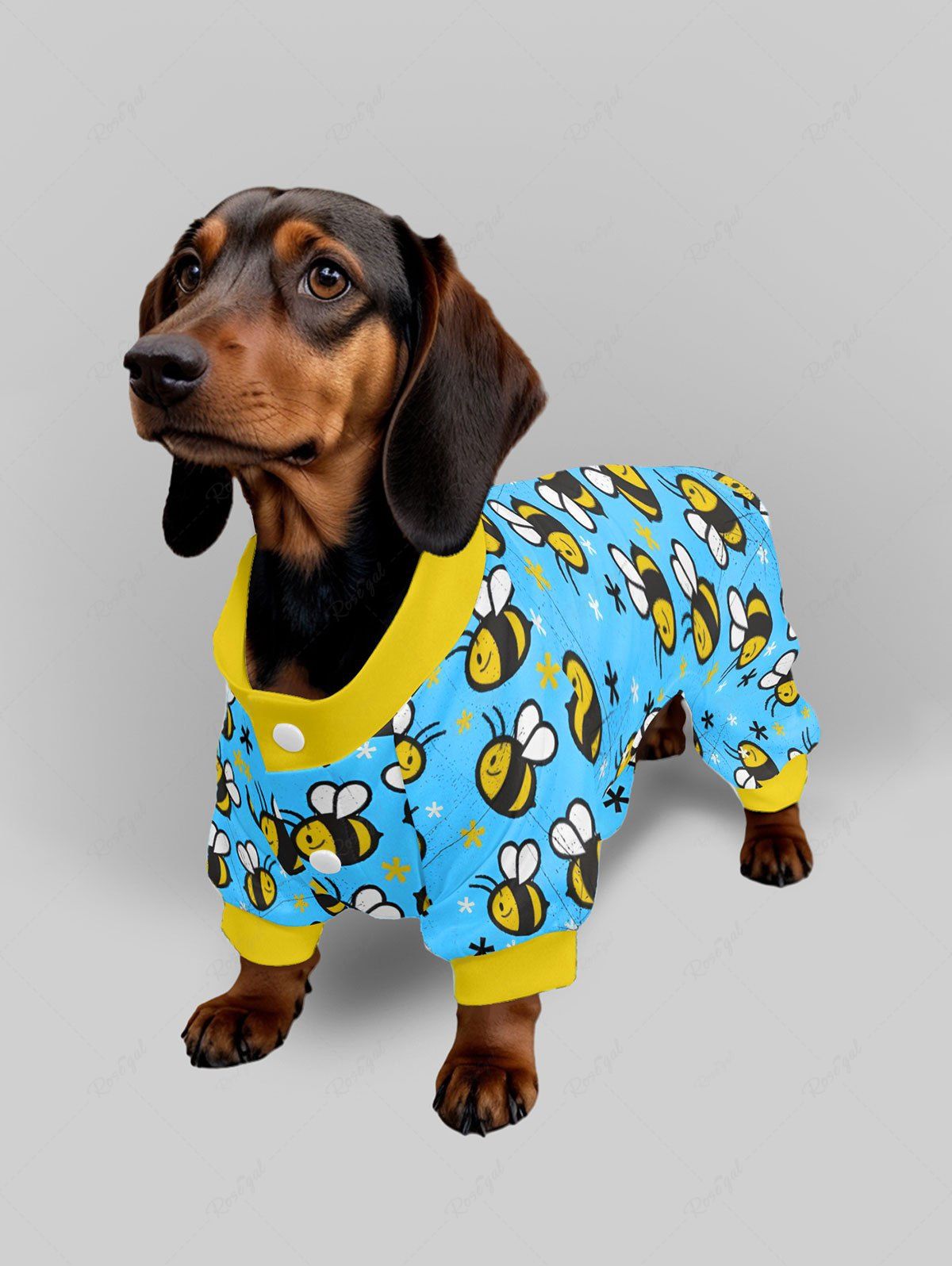 Cute Bee Floral Printed Pajama Pants Dog And Owner Matching Outfits