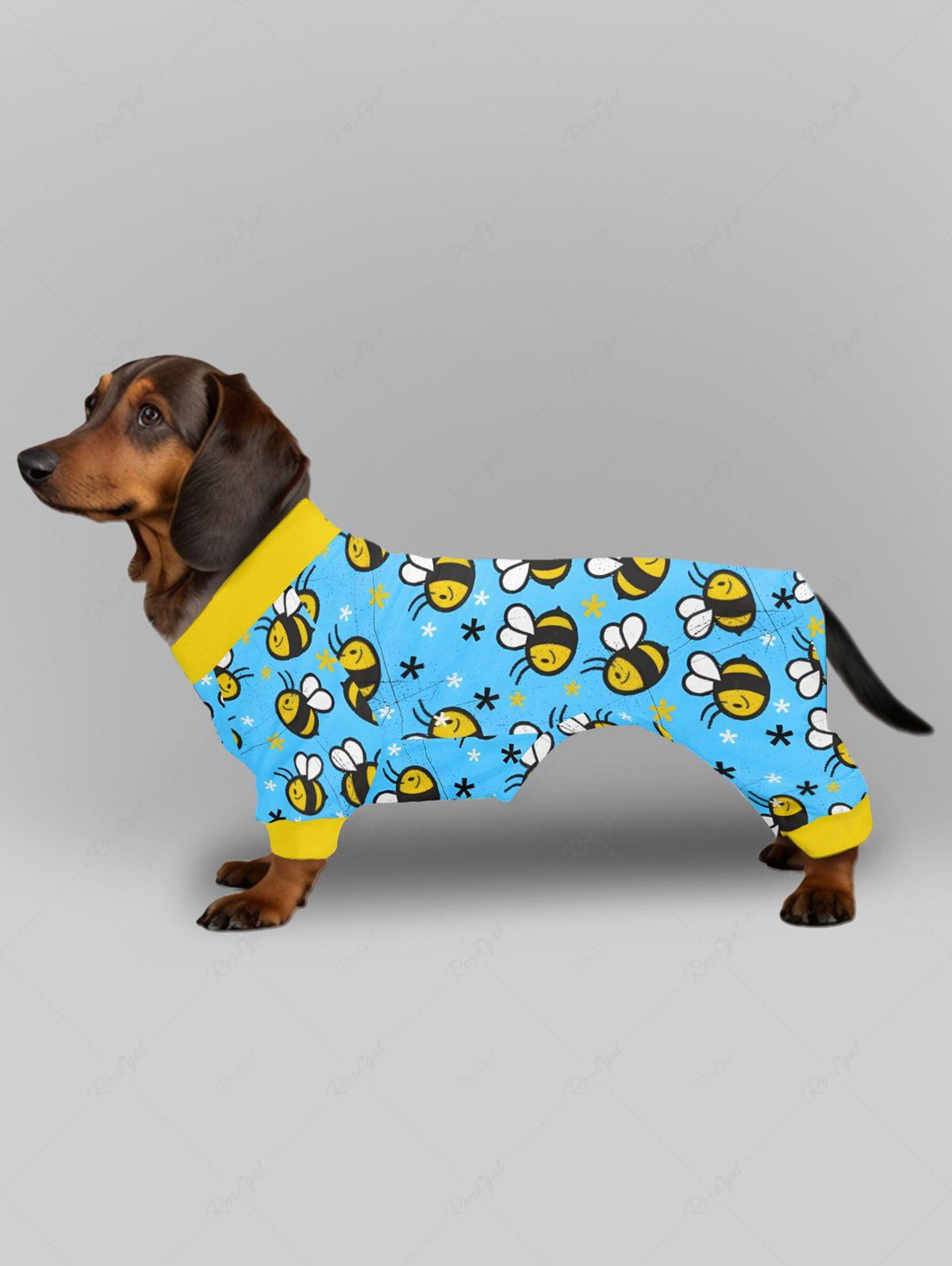 Cute Bee Floral Printed Pajama Pants Dog And Owner Matching Outfits