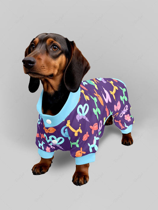 Pet's Colorful Balloon Turtle Butterfly Horse Flower Monkey Dinosaur Printed Button Pajama