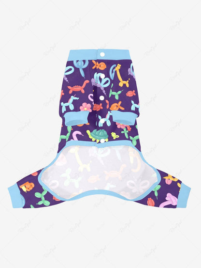 Pet's Colorful Balloon Turtle Butterfly Horse Flower Monkey Dinosaur Printed Button Pajama