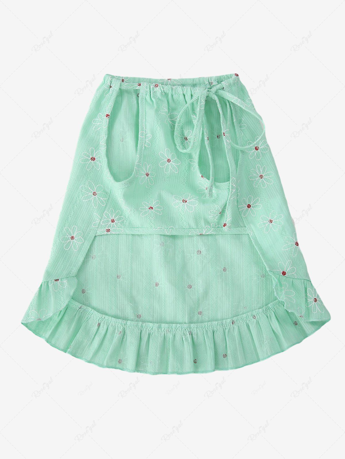Pet's Daisy Flower Embroidered Textured Dress