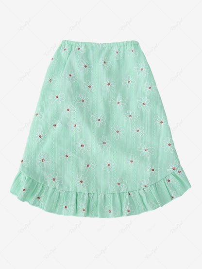 Pet's Daisy Flower Embroidered Textured Dress