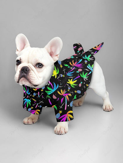 Pet's Colorful Coconut Tree Pineapple Printed Hawaii Shirt