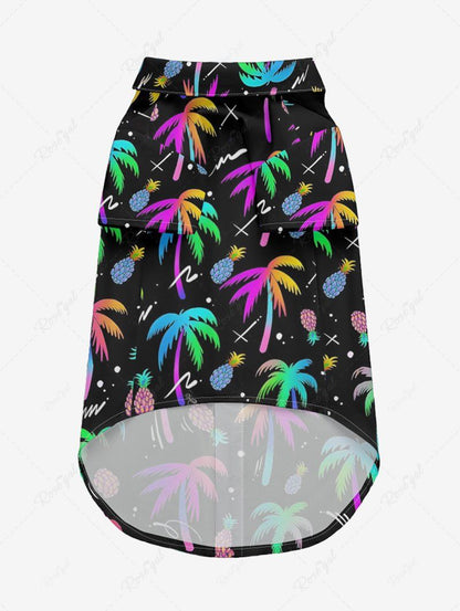 Pet's Colorful Coconut Tree Pineapple Printed Hawaii Shirt