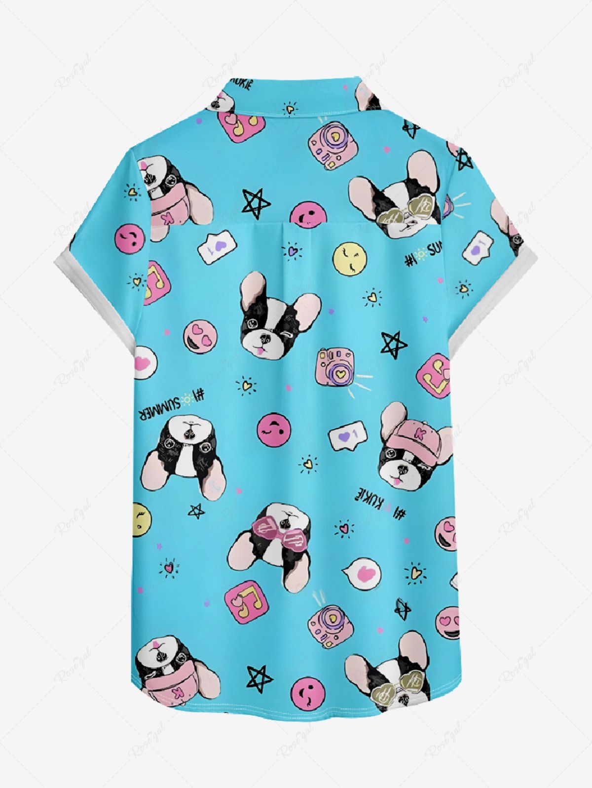 Smiley Face Cute Puppy Star Music Symbol Print Shirt Dog And Owner Matching Outfits