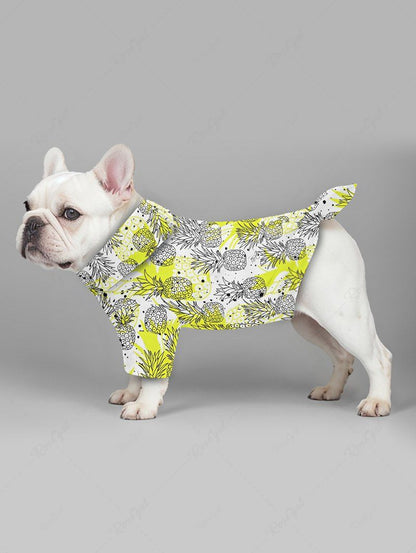 Pineapple Paint Splatter Print Hawaii Shirts Dog and Owner Matching Outfits