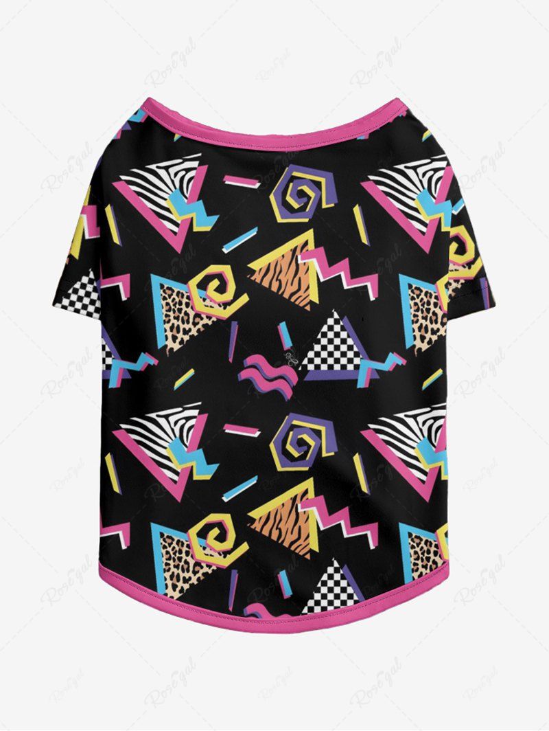 Pet's Triangle Leopard Plaid 80s Retro Printed T-shirt
