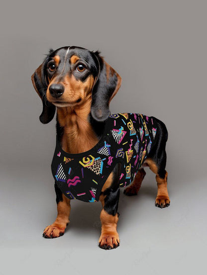 Pet's Triangle Leopard Plaid Printed Hawaii Tank Top